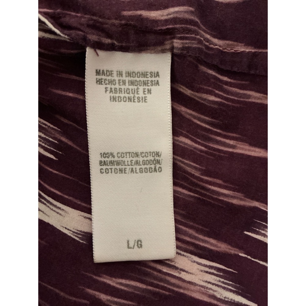Lucky Brand Womens Purple Ikat Print Tunic Top Sz L Aztec Y2K Art To Wear Boho - Picture 5 of 9